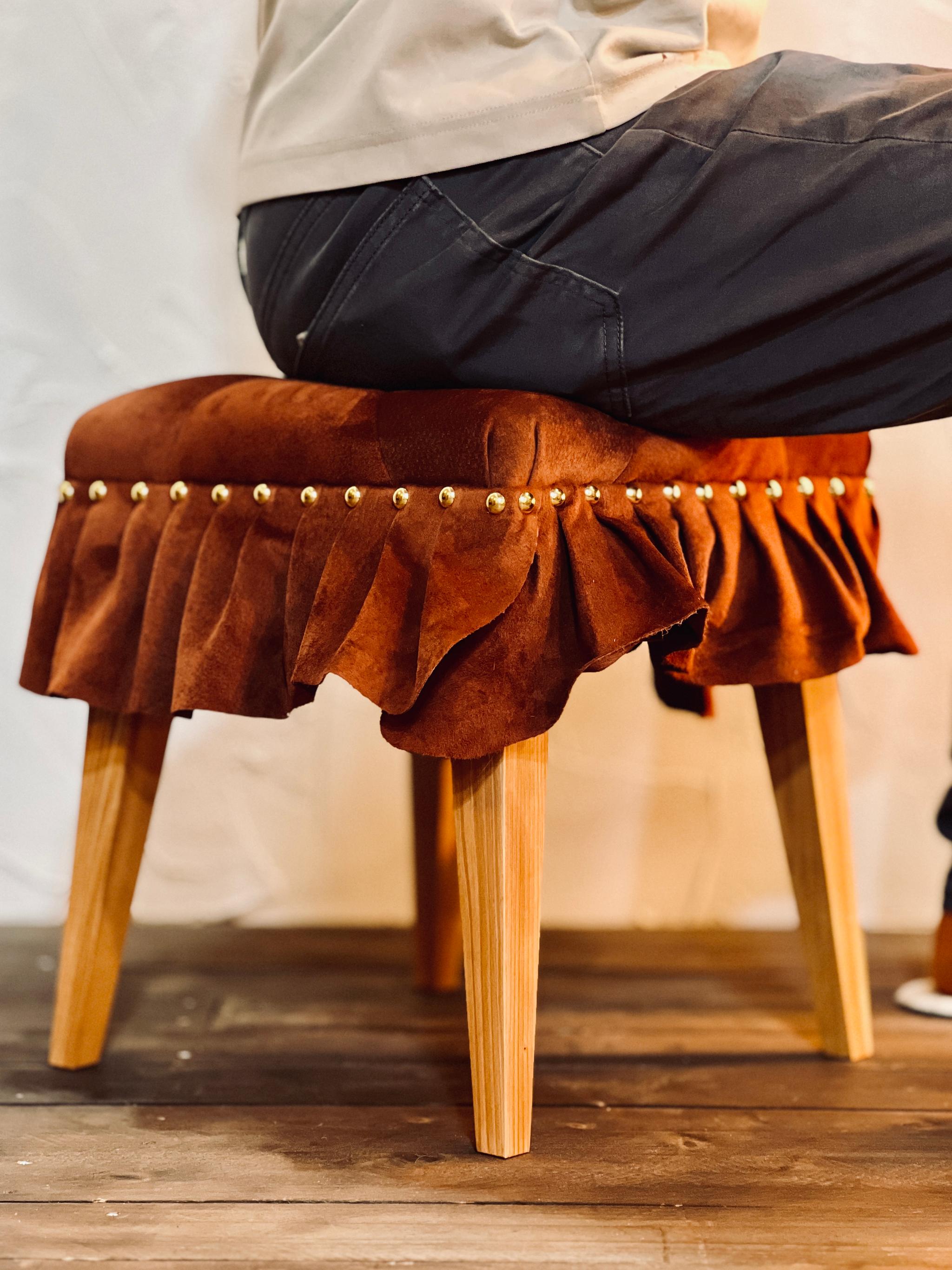 Swell Stool ~ｽｳｪﾙ･ｽﾂｰﾙ~ （豚革/マリーゴールド） | 12枚目