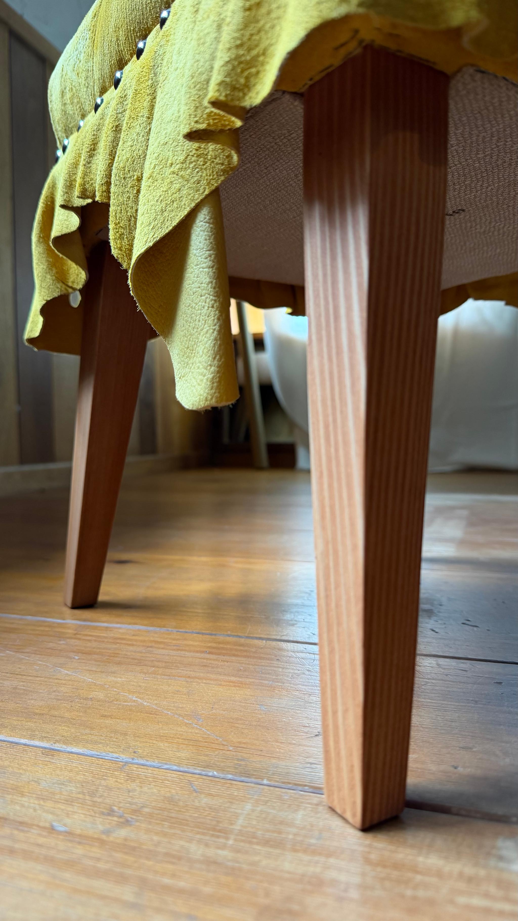 Swell Stool ~ｽｳｪﾙ･ｽﾂｰﾙ~ （豚革/マリーゴールド） | 5枚目