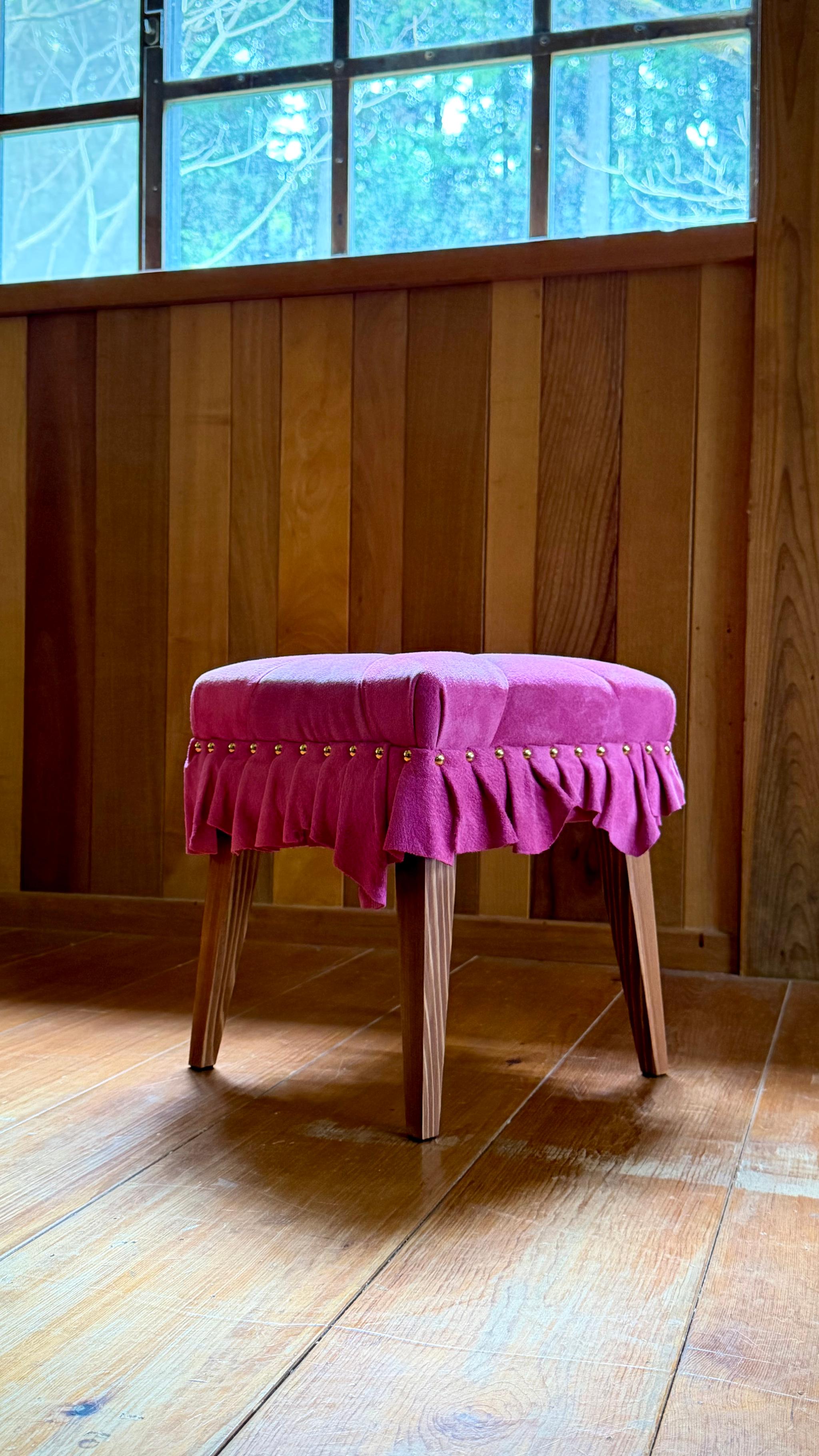 Swell Stool ~ｽｳｪﾙ･ｽﾂｰﾙ~ （豚革/チェリーピンク） | 2枚目