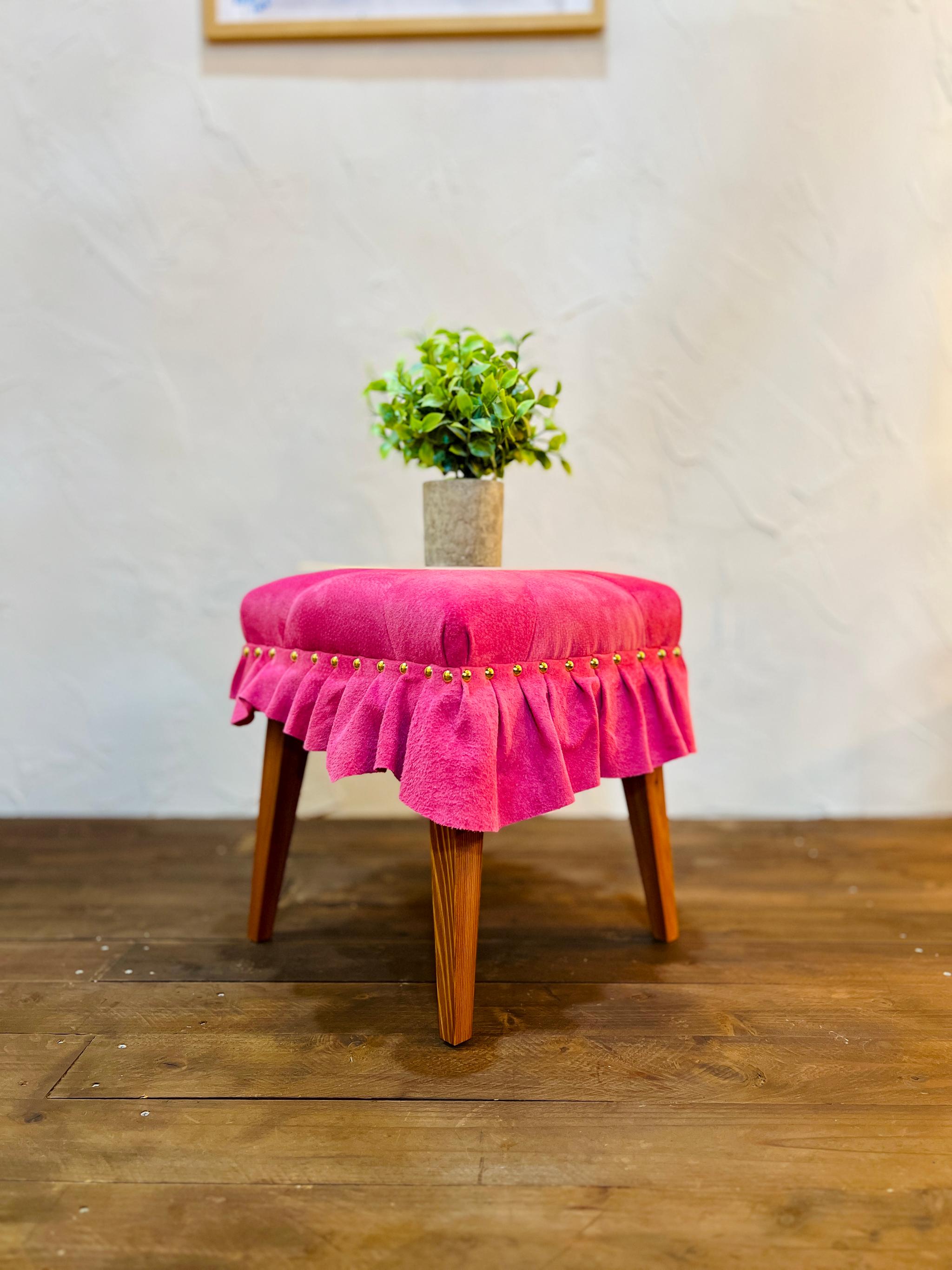 Swell Stool ~ｽｳｪﾙ･ｽﾂｰﾙ~ （豚革/チェリーピンク） | 8枚目